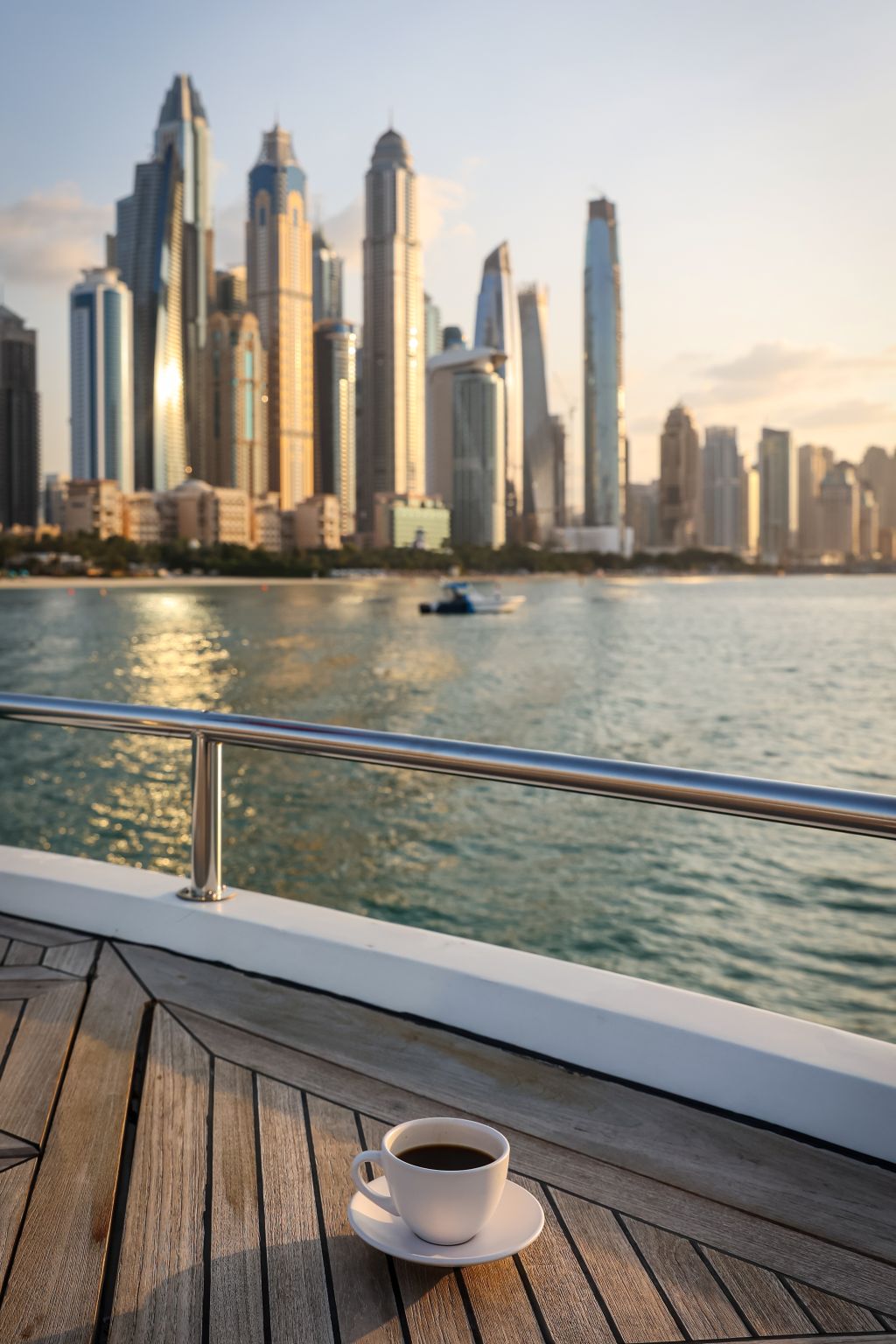 Dubai Chocolate Specialty Coffee Ground Skyscrapers View