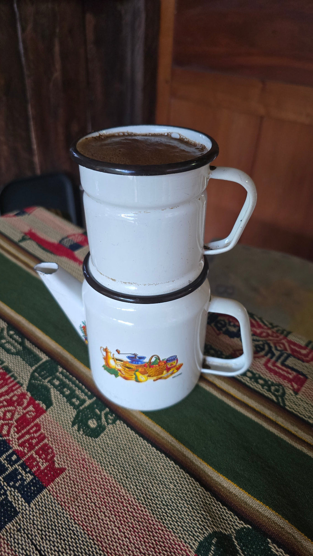 Peruvian single-origin coffee prepared in a traditional Peruvian coffee pot delicious coffee ethical coffee