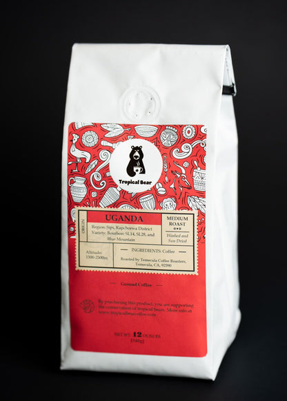 Uganda organic single origin coffee tropical bear coffee ordering online ground whole bean 