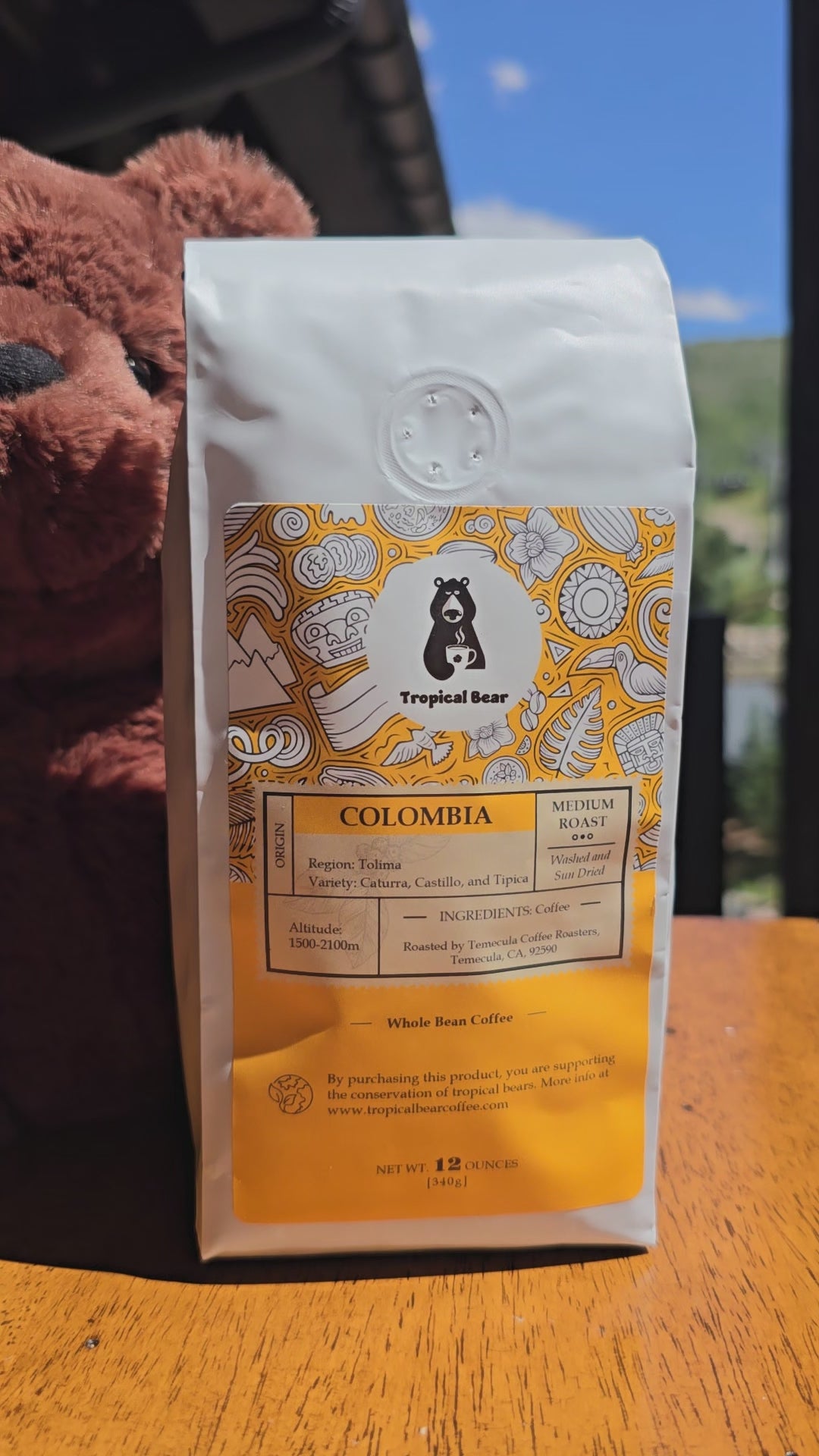 Colombia single origin coffee organic tropical bear 