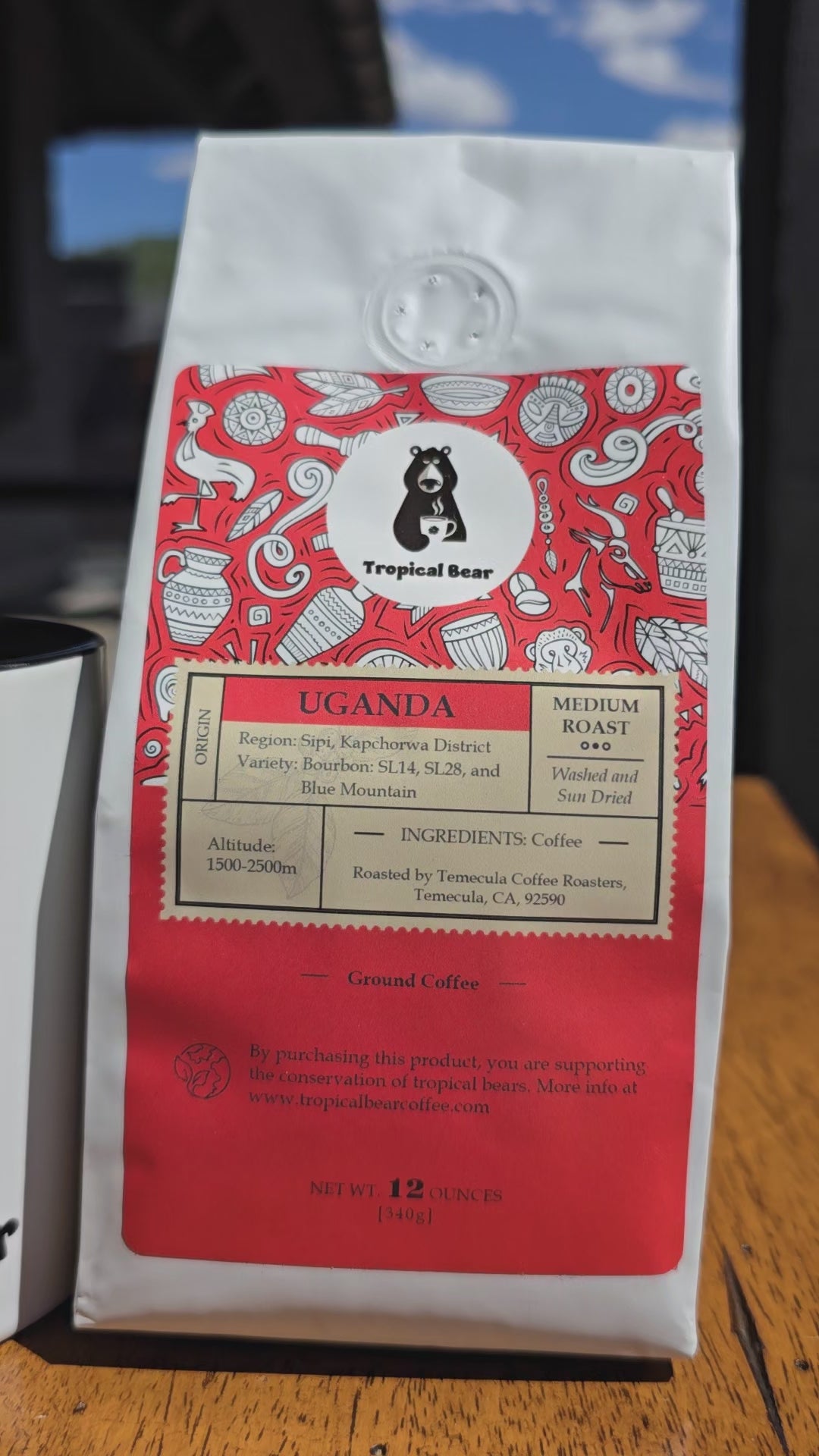 Uganda organic single origin coffee tropical bear coffee ordering online ground whole bean 