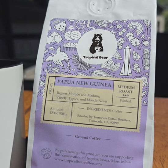 single origin organic coffee Papua New Guinea tropical bear coffee ordering online