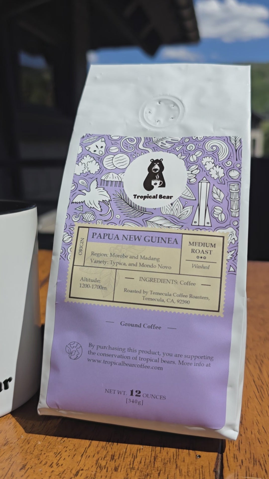 single origin organic coffee Papua New Guinea tropical bear coffee ordering online